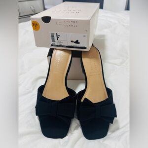 LC Lauren Conrad Black Bow Sandal size 7
